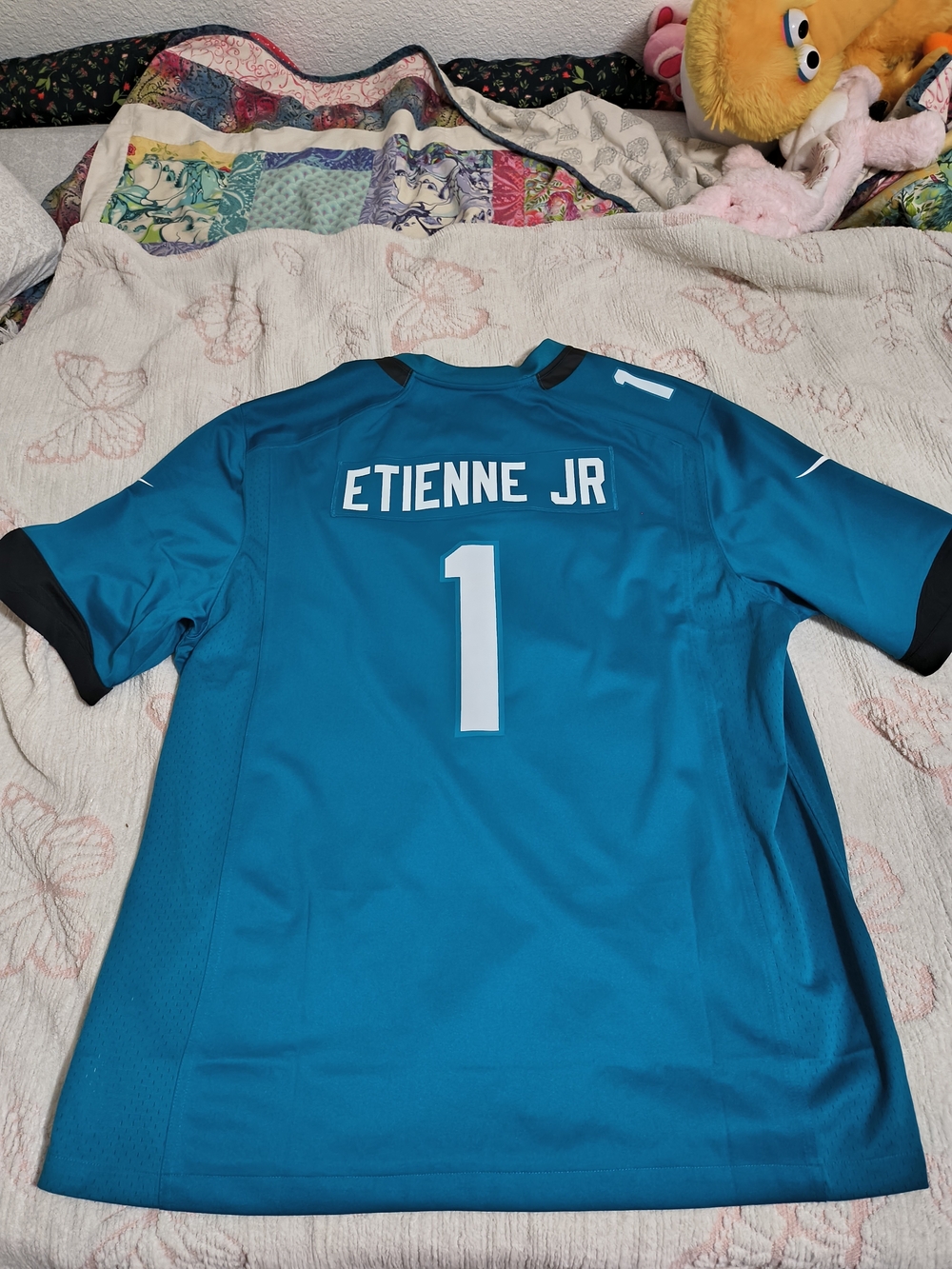 NFL Teal Etienne Jr #1 Football Jersey with Black Trim